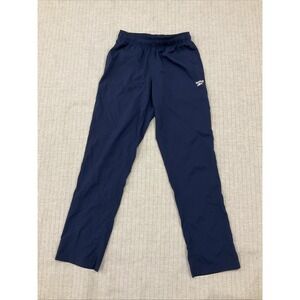 Vintage Reebok Navy Blue Nylon Swooshy Track Suit Pants Size Mens Small